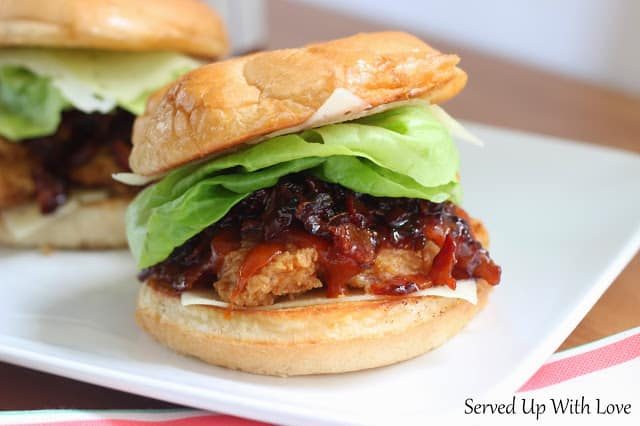 Chicken Sandwiches - Honey BBQ Chicken Sandwich- Served Up WIth Love 