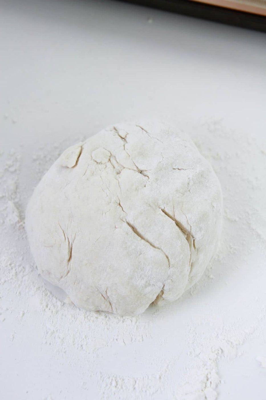 bagel dough in a ball on counter