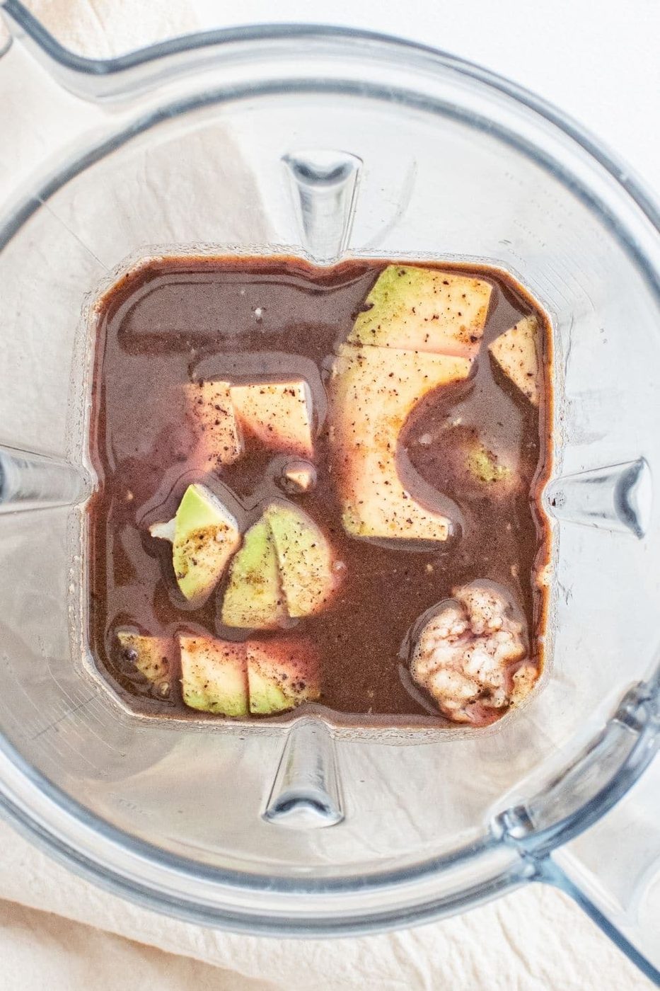 avocado and acai in a blender