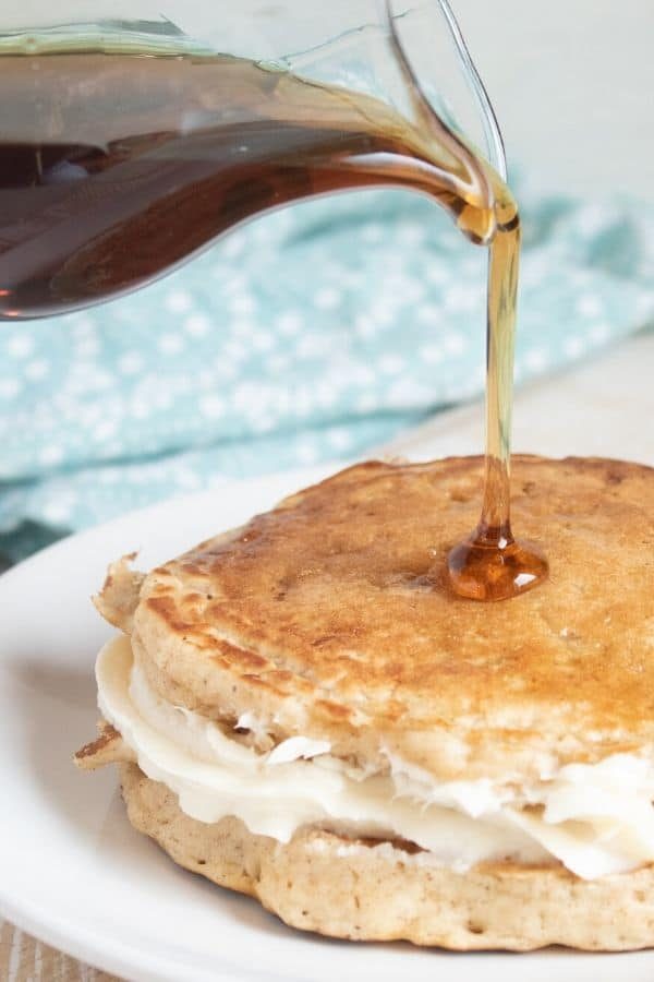 Applesauce Pancakes with Cheesecake Filling