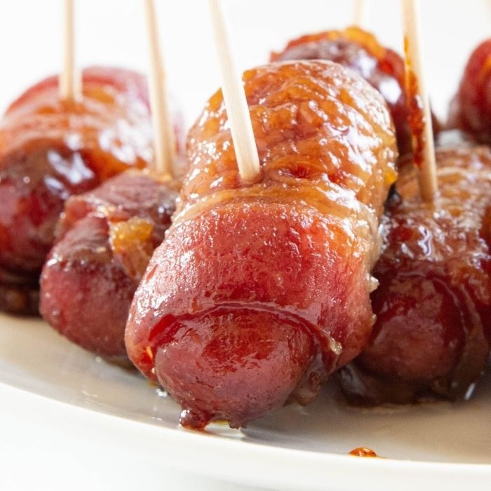 3 Ingredient Bacon Wrapped Smokies