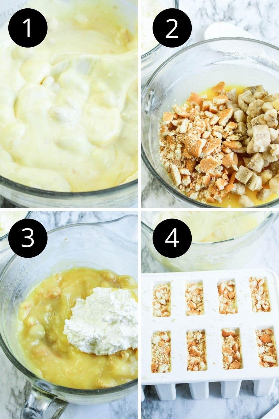banana pudding popsicle collage 