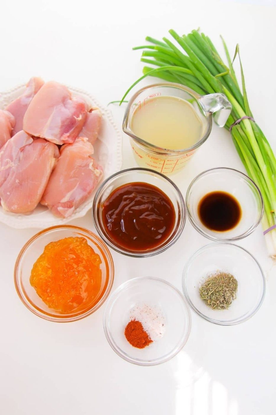 BBQ Peach Crockpot Chicken Thighs