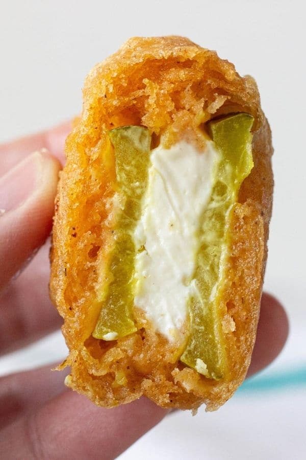 Beer Battered Fried Stuffed Pickles
