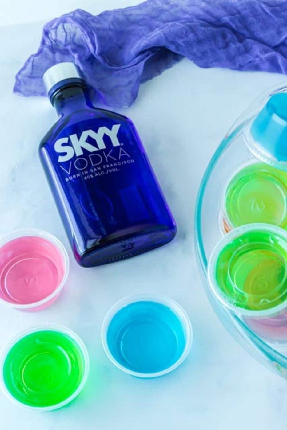 alcoholic jello shots on counter