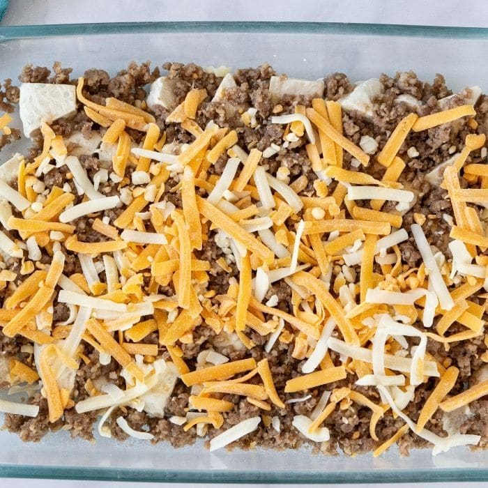 Overnight Sausage Egg Biscuit Casserole and Gravy