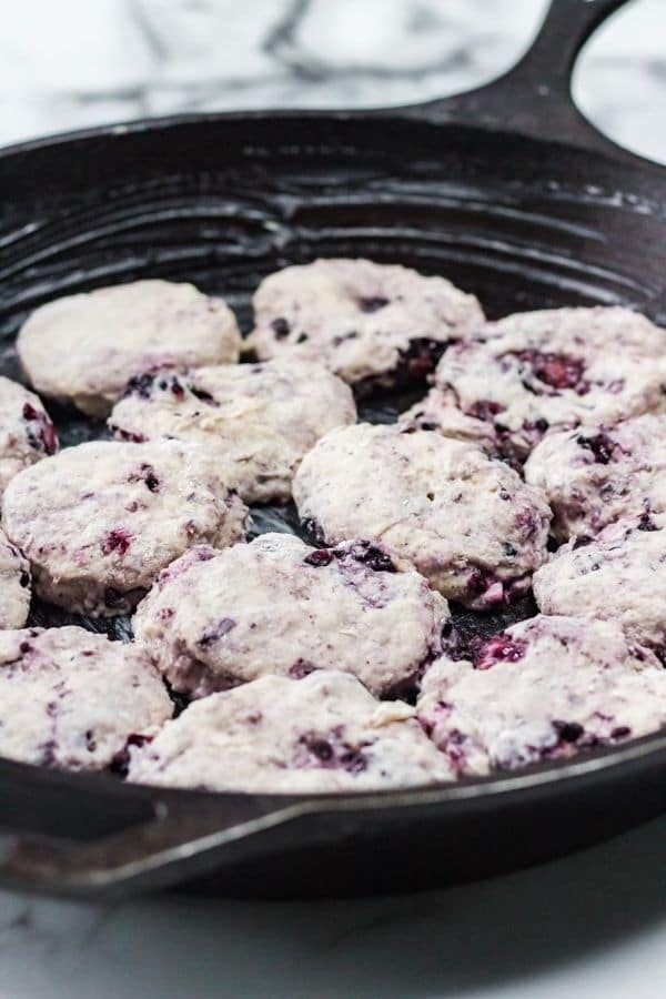 cast iron blueberry biscuits