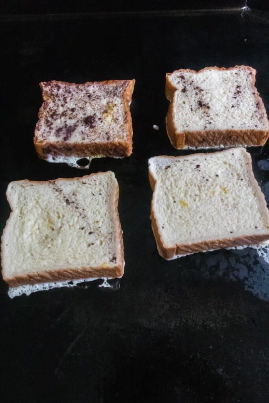 cooking french toast on a blackstone griddle