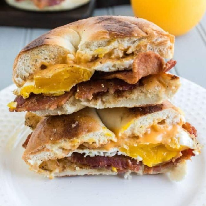 Blackstone Bacon Egg and Cheese on a Bun