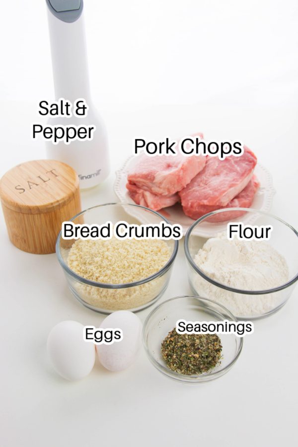 overhead shot of ingredients on white table