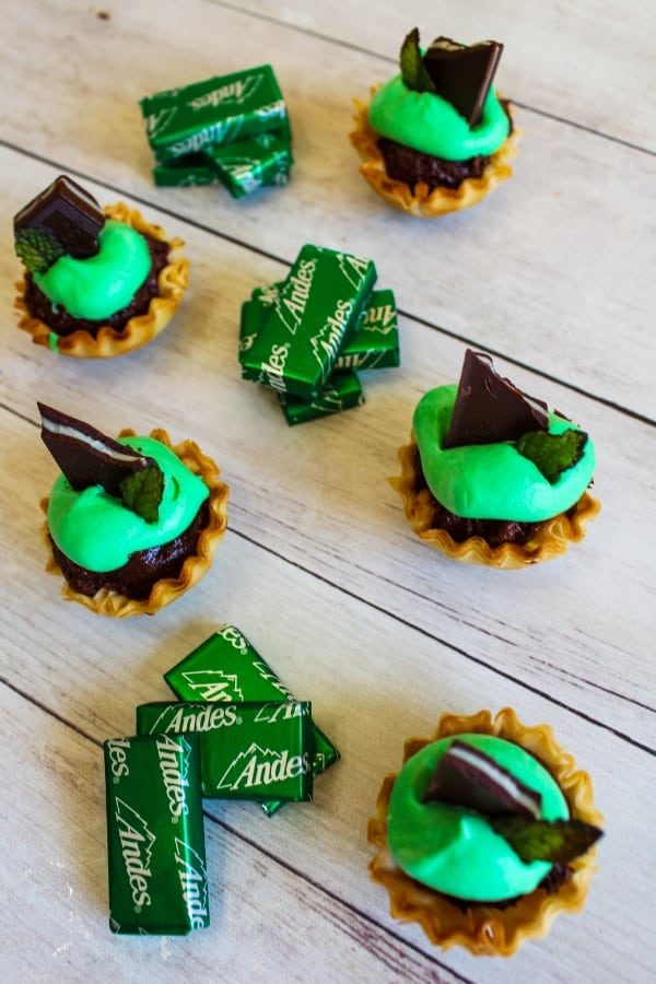 Andes Mint Brownie Phyllo Bites