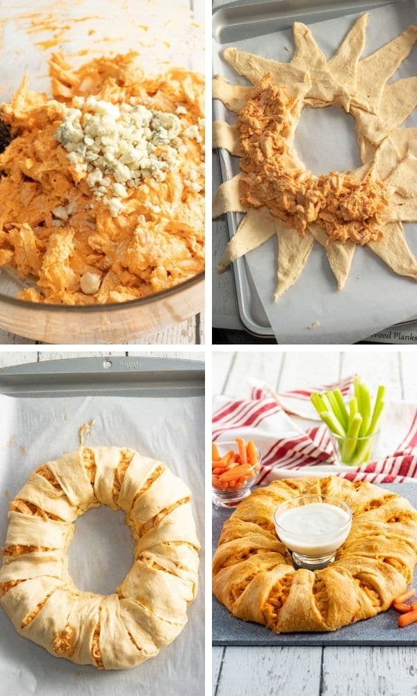how to make a crescent roll ring with images of steps