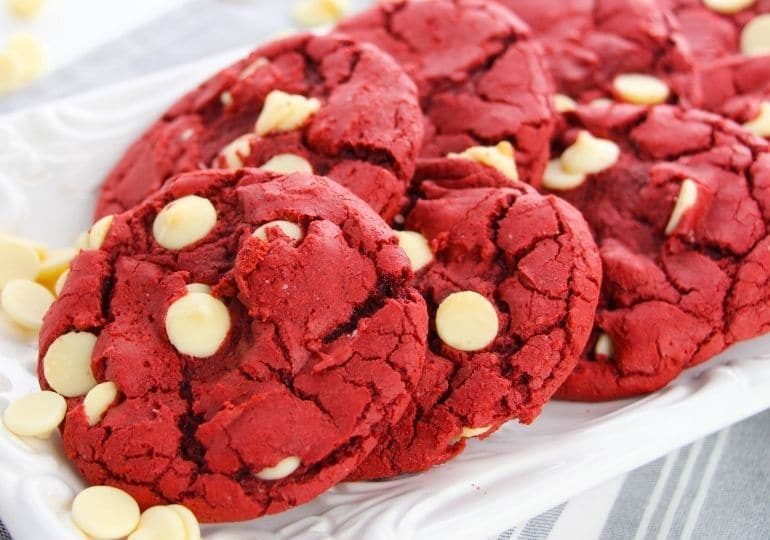 4 Ingredient Red Velvet Cake Mix Cookies