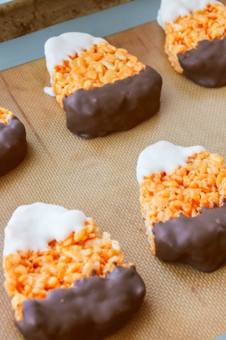 crispy treats on a baking sheet 