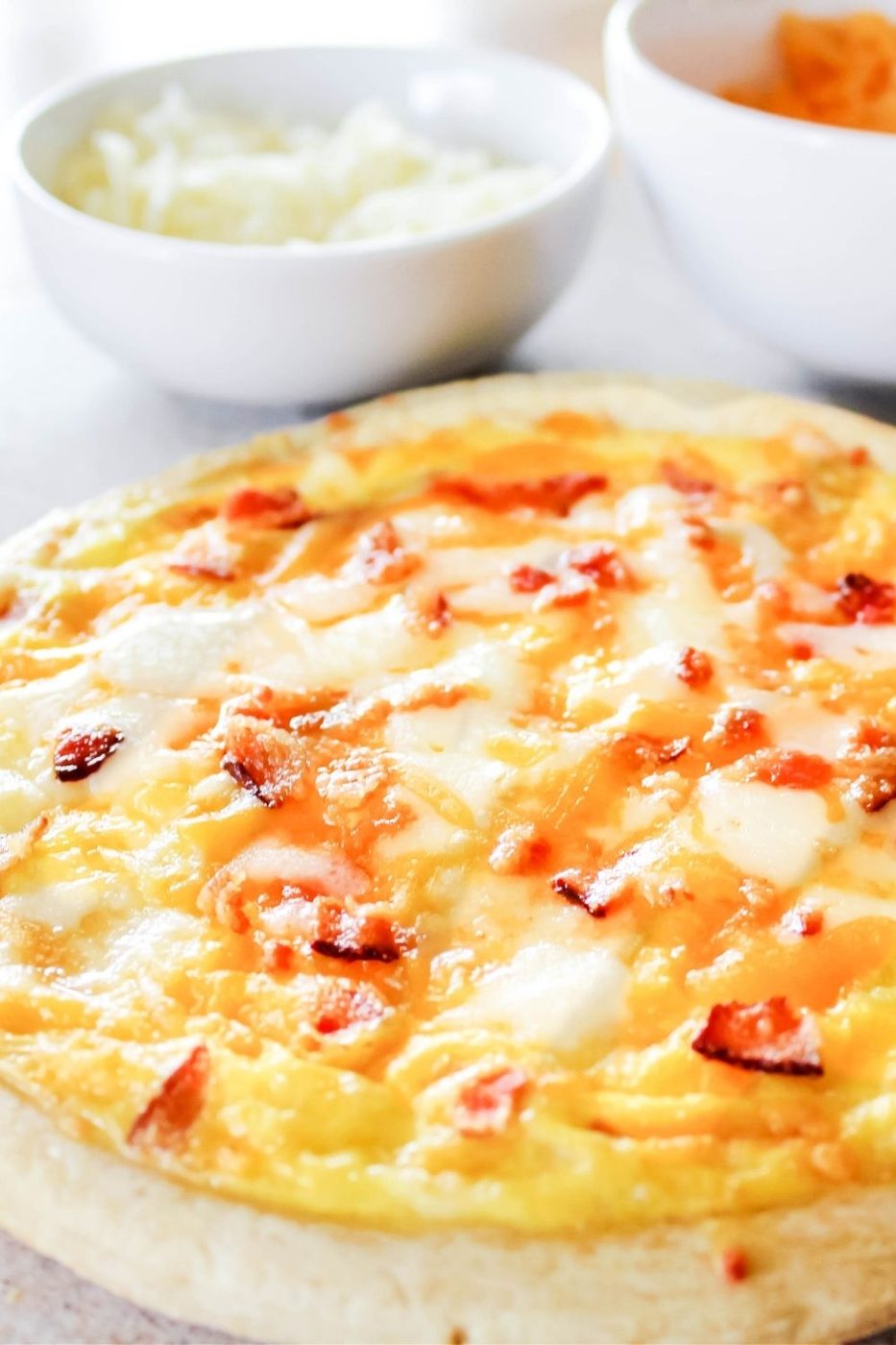 Walt Disney world breakfast pizza close up
