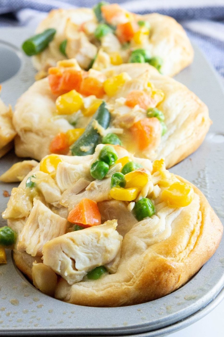 chicken pot pies in muffin tin