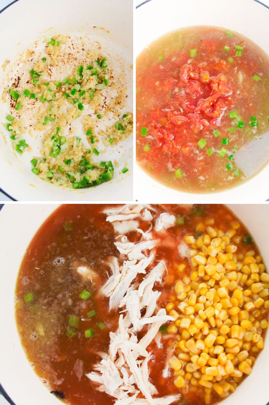 collage for making tortilla soup