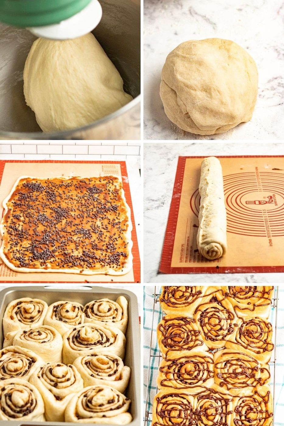steps on how to make chocolate chip cinnamon rolls