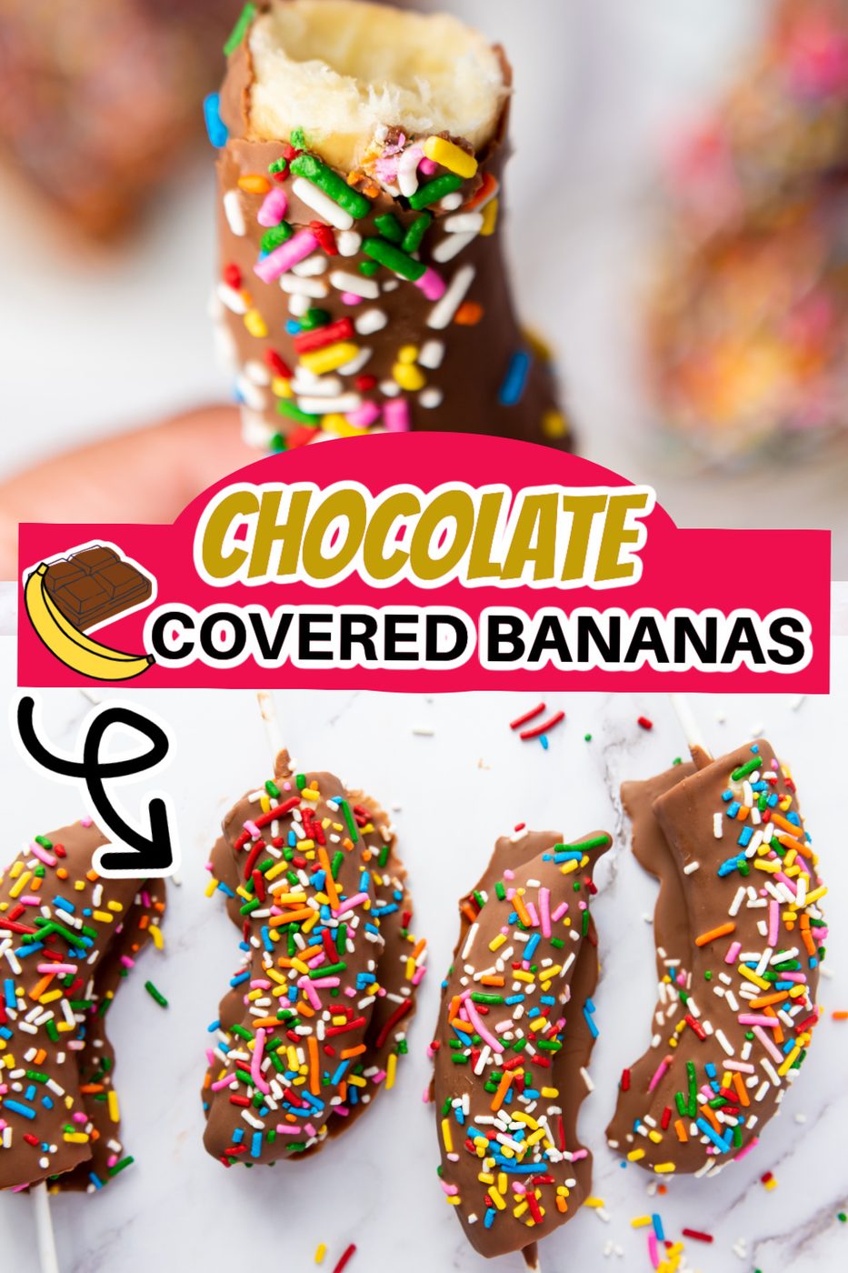chocolate covered banana pinterest image