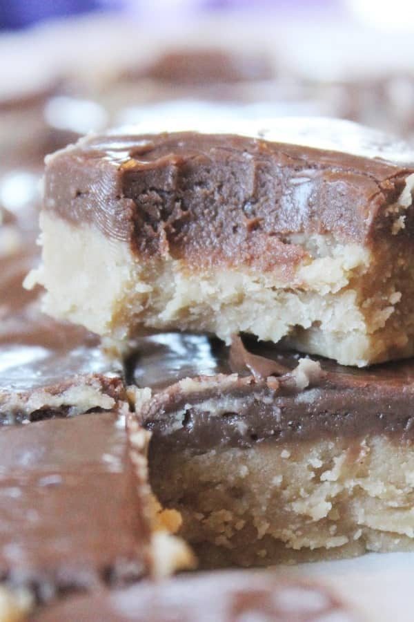chocolate peanut butter fudge made with sweetened condensed milk