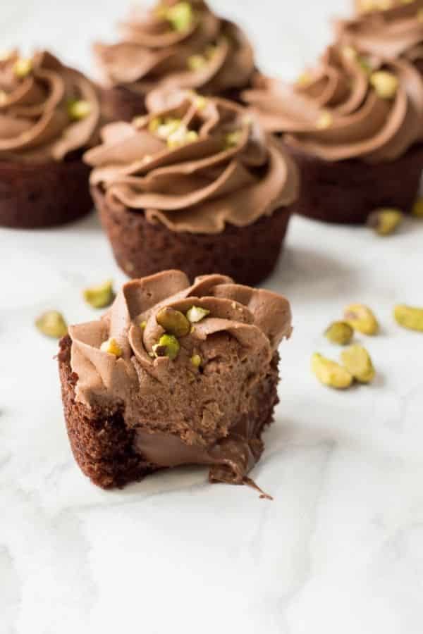 Nutella Cupcakes and Pistachio Chocolate Buttercream