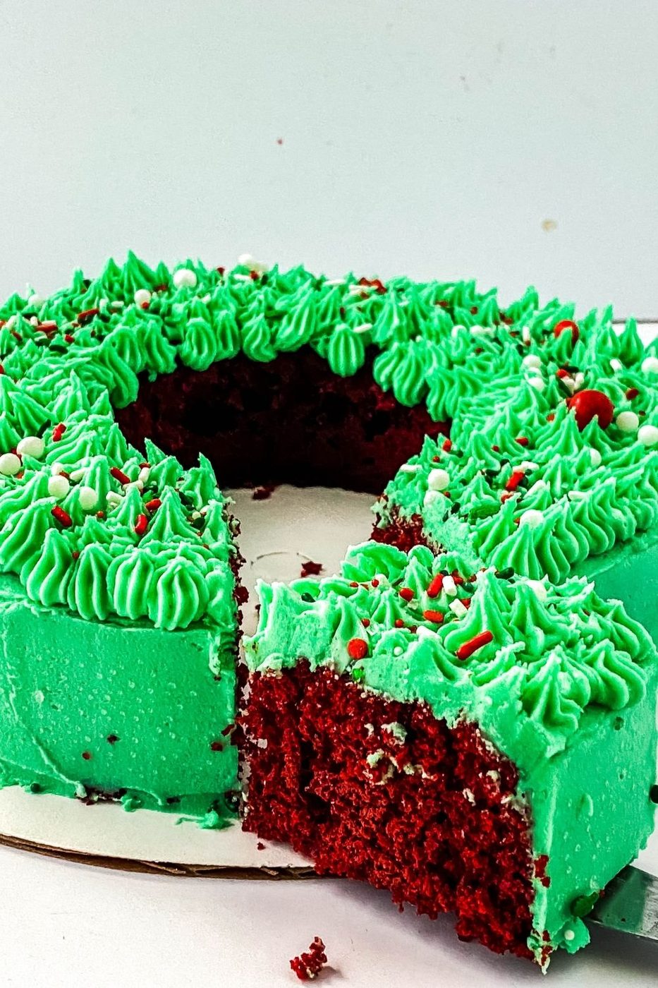 slice of cake out of it
