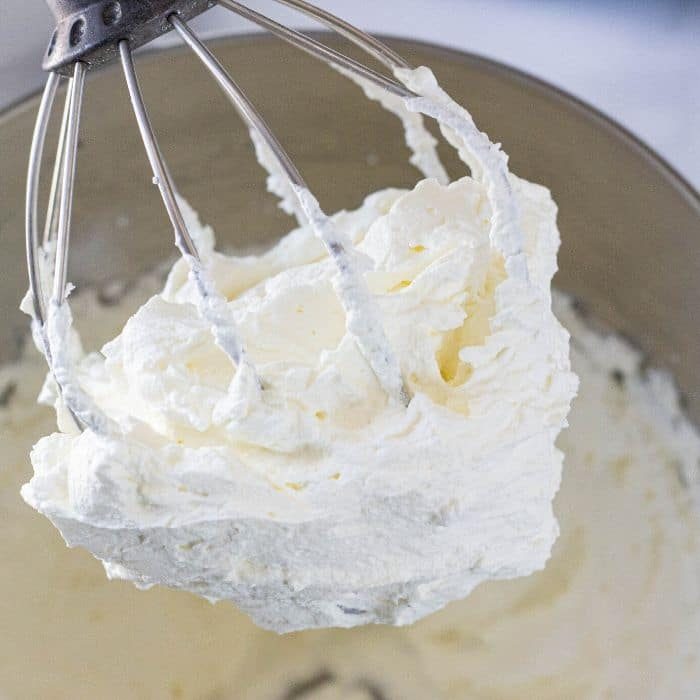 heavy whipping cream whipped to stiff peaks 