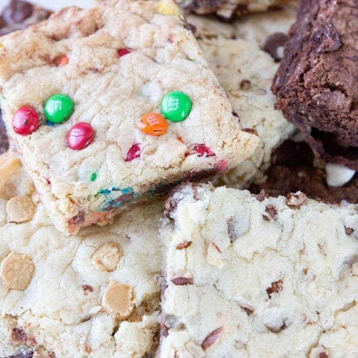 different stacked cookies on plate
