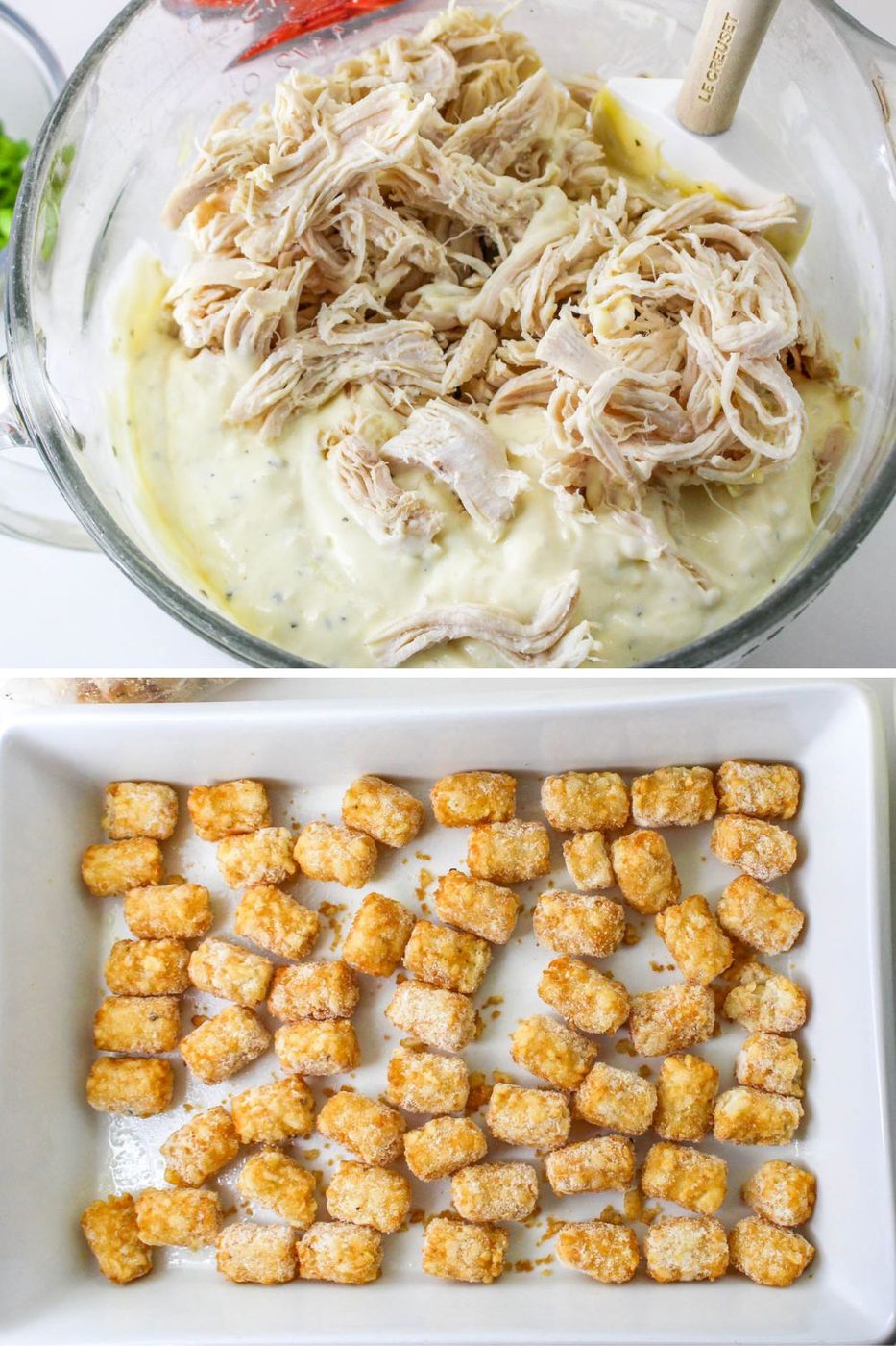 Crack Chicken Tater Tot Casserole and Bacon