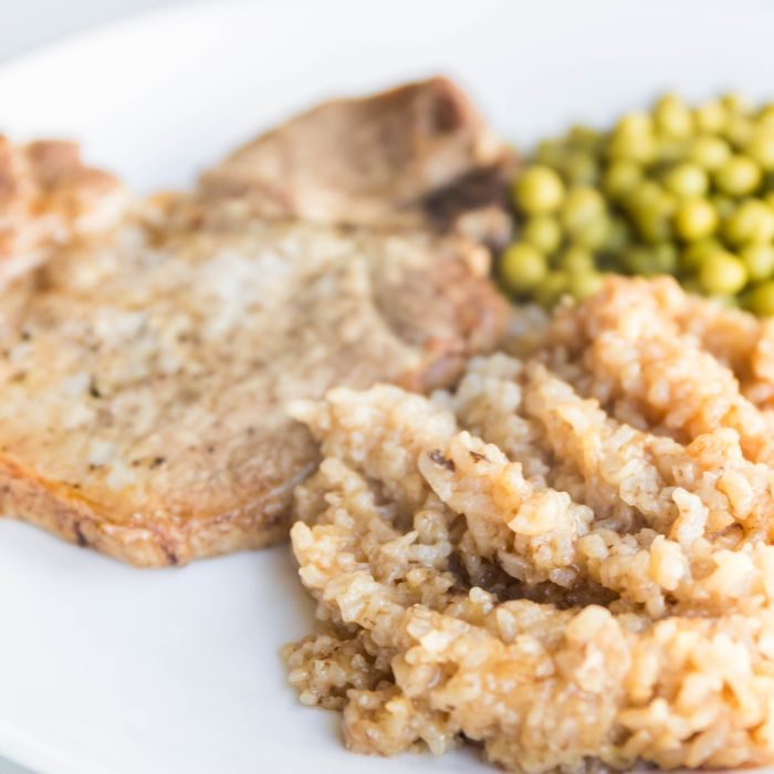 Baked Pork Chops and Rice