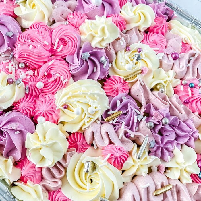 A Sheet Cake with Flowers