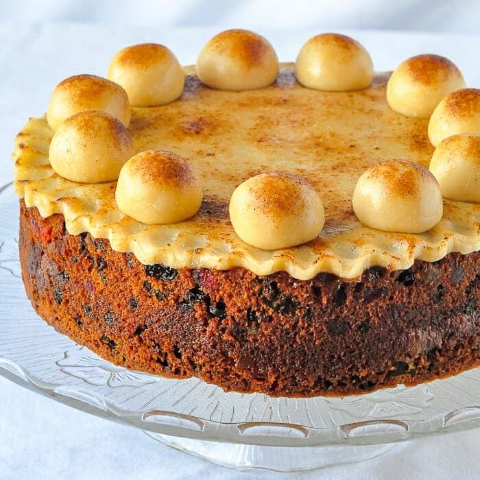 Simnel British Easter Cake on a platter