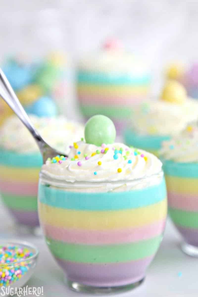 Pastel Rainbow Gelatin Cups