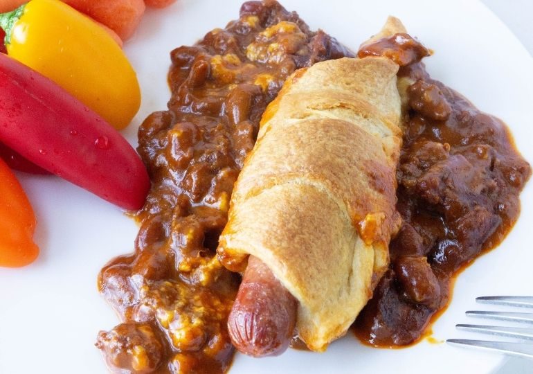 30 Minute Chili Cheese Dog Bake