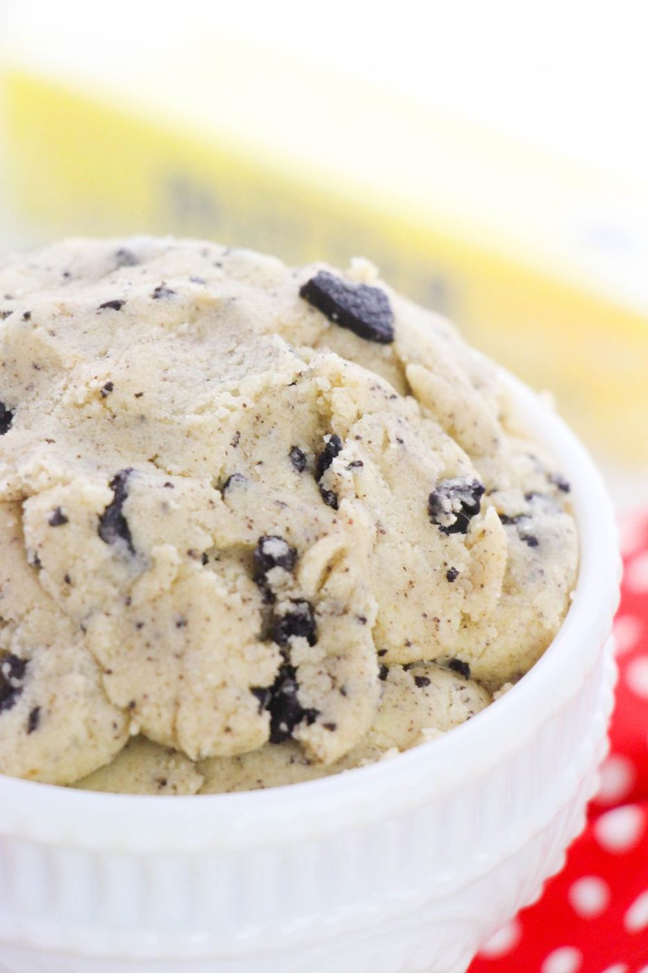 no bake cookie dough in a bowl 
