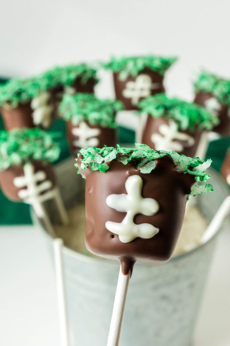 dipped marshmallows with football