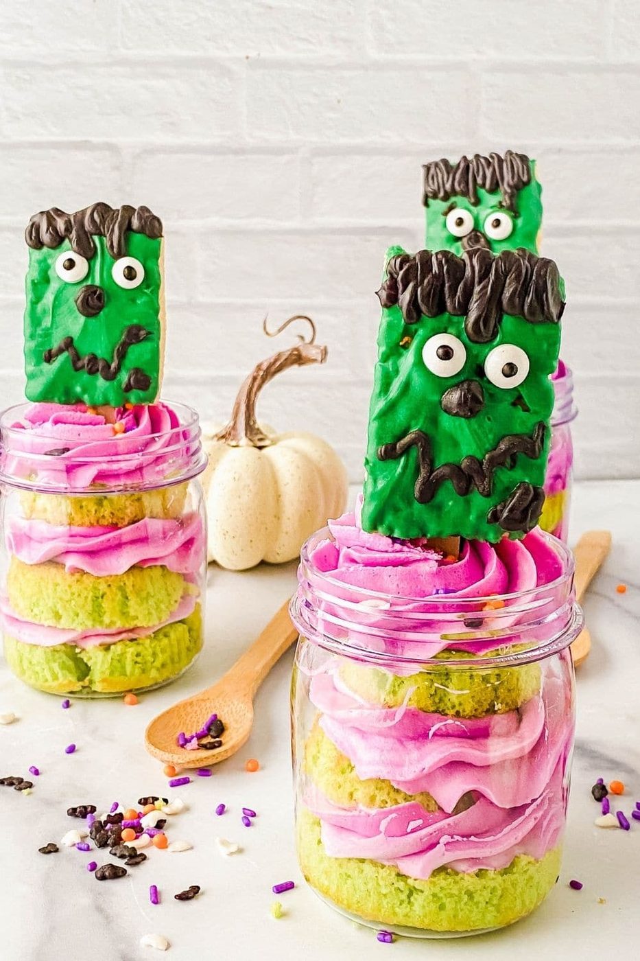 Halloween Cupcake In a Jar on Counter