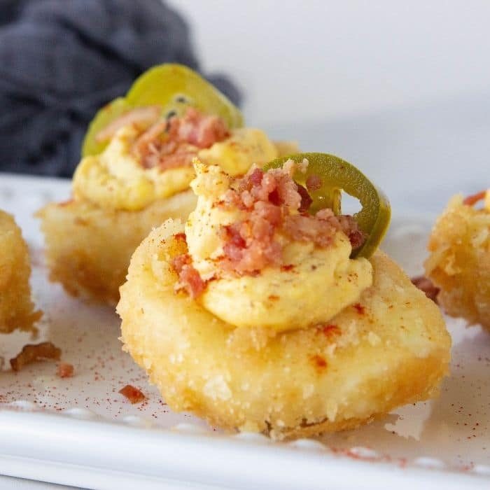 Deep-Fried Deviled Eggs with Jalapeno and Bacon