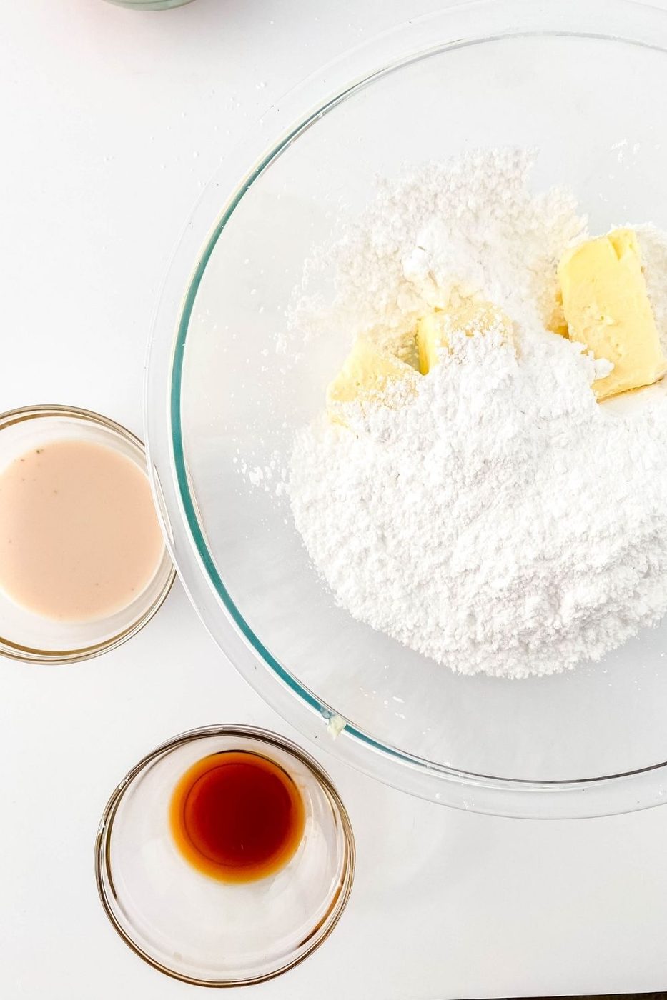 cereal milk frosting ingredients on table 