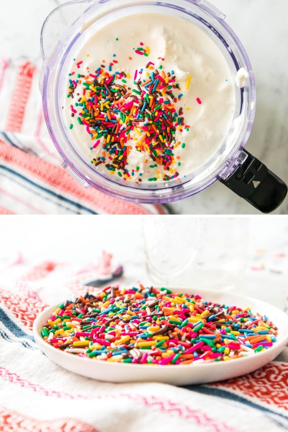 sprinkle milkshake collage on how to make 