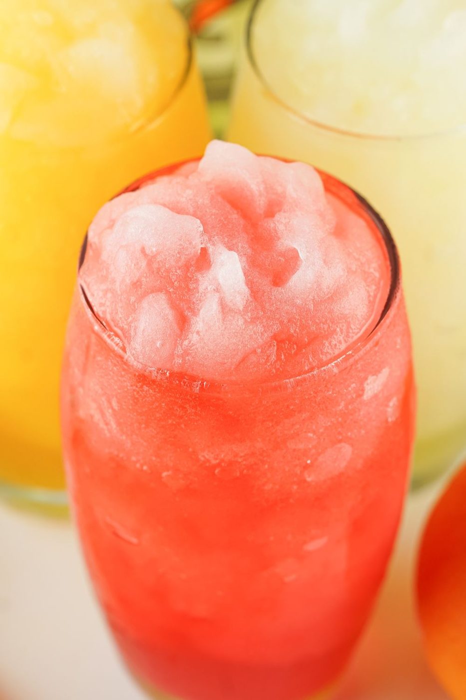 Glasses with Gatorade slush in front