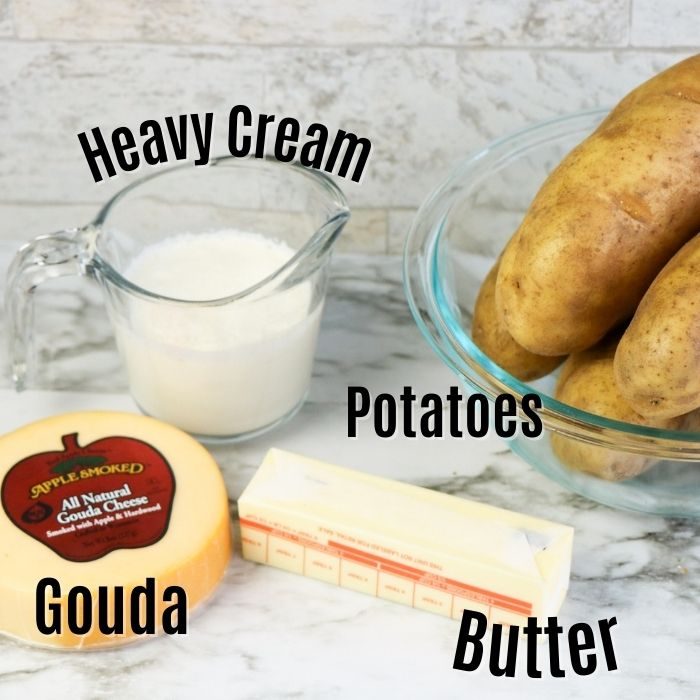 gouda mashed potatoes ingredients on counter