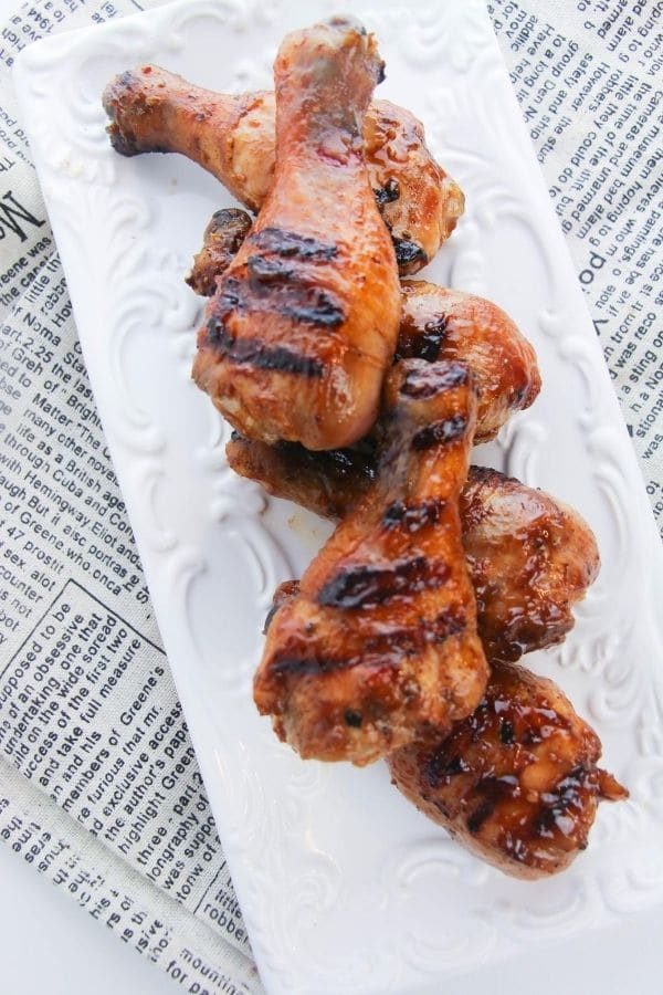 chicken on a white platter