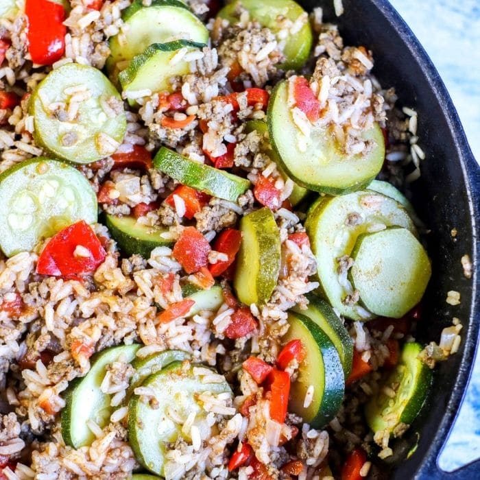 Ground Beef & Zucchini Skillet Dinner