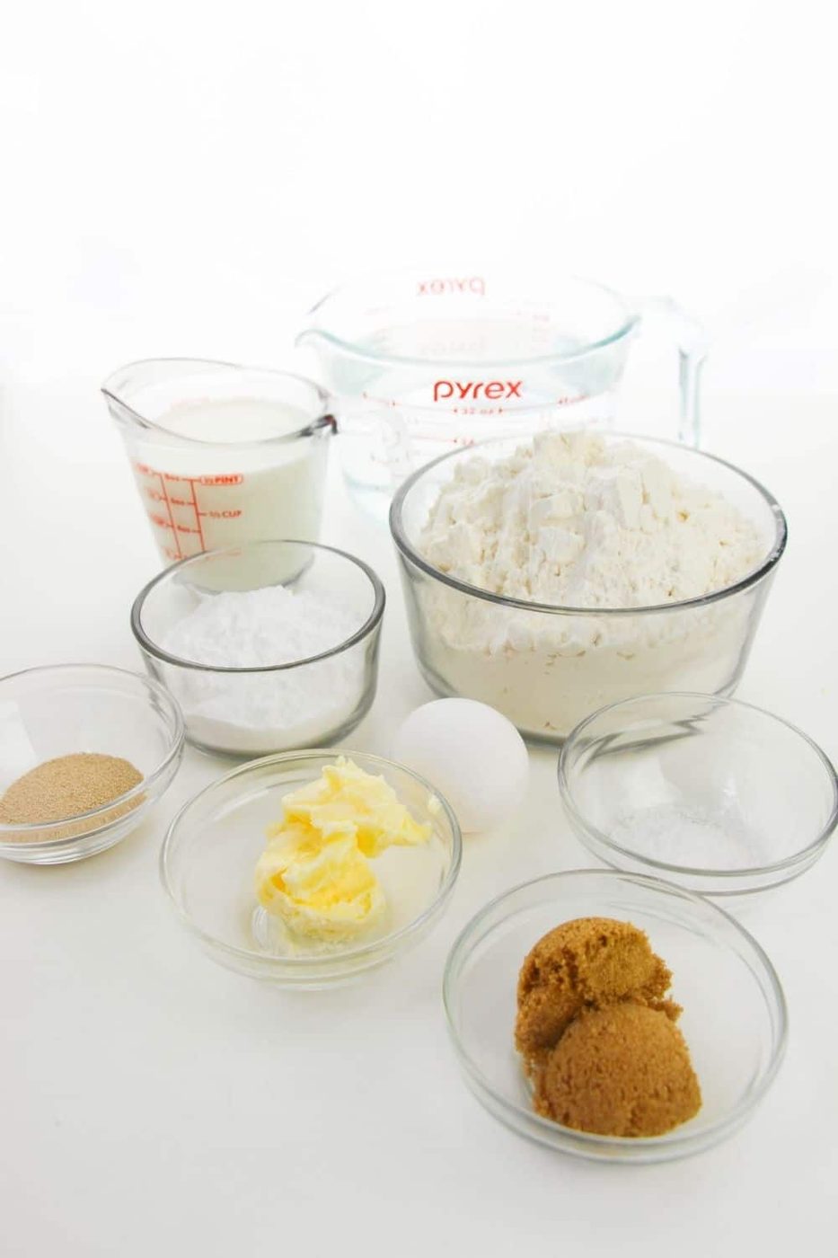 ingredients for pretzel on table 