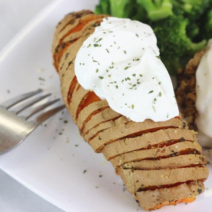 Hasselback Air Fryer Sweet Potatoes