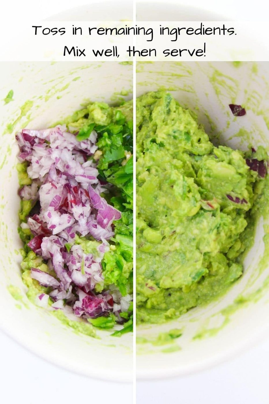 collage on ingredients in bowl for homemade guac