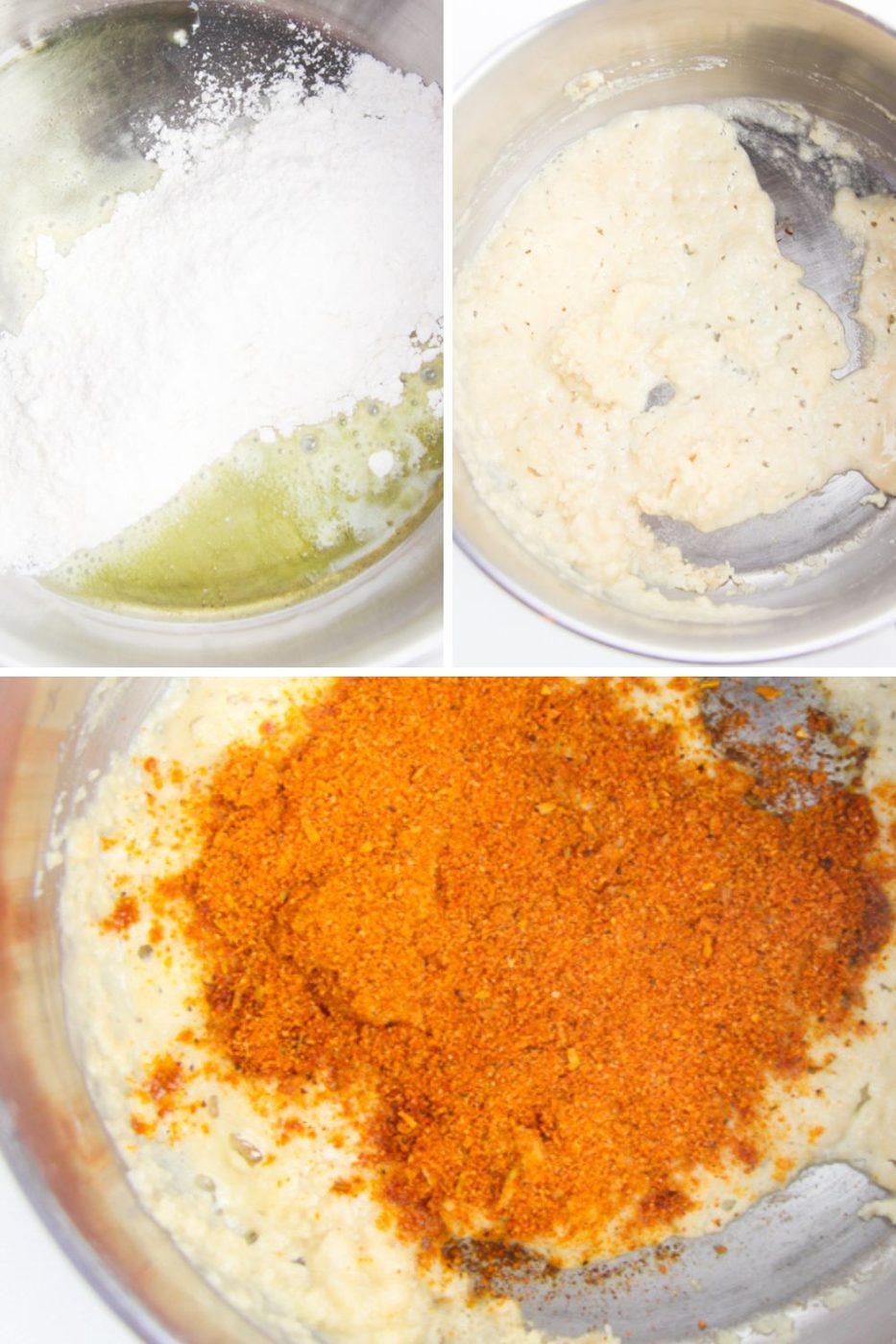 mixing up the enchilada sauce in a skillet