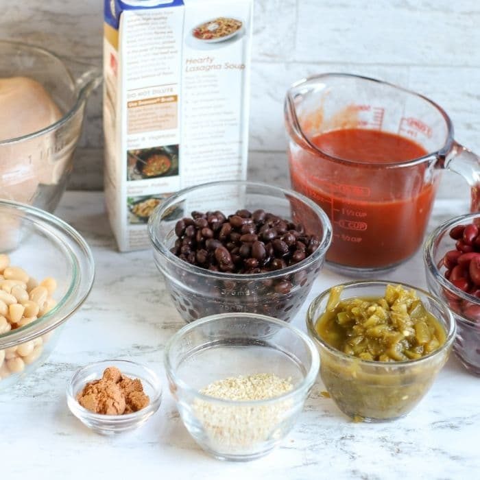 ingredients on counter to make chili