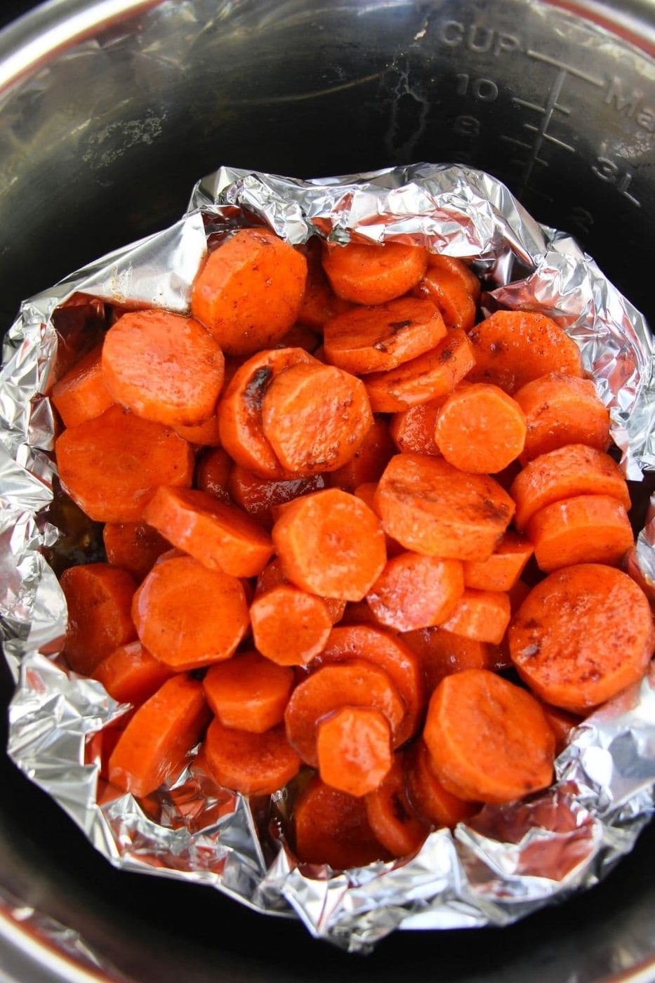 carrots in aluminum foil in Instant Pot